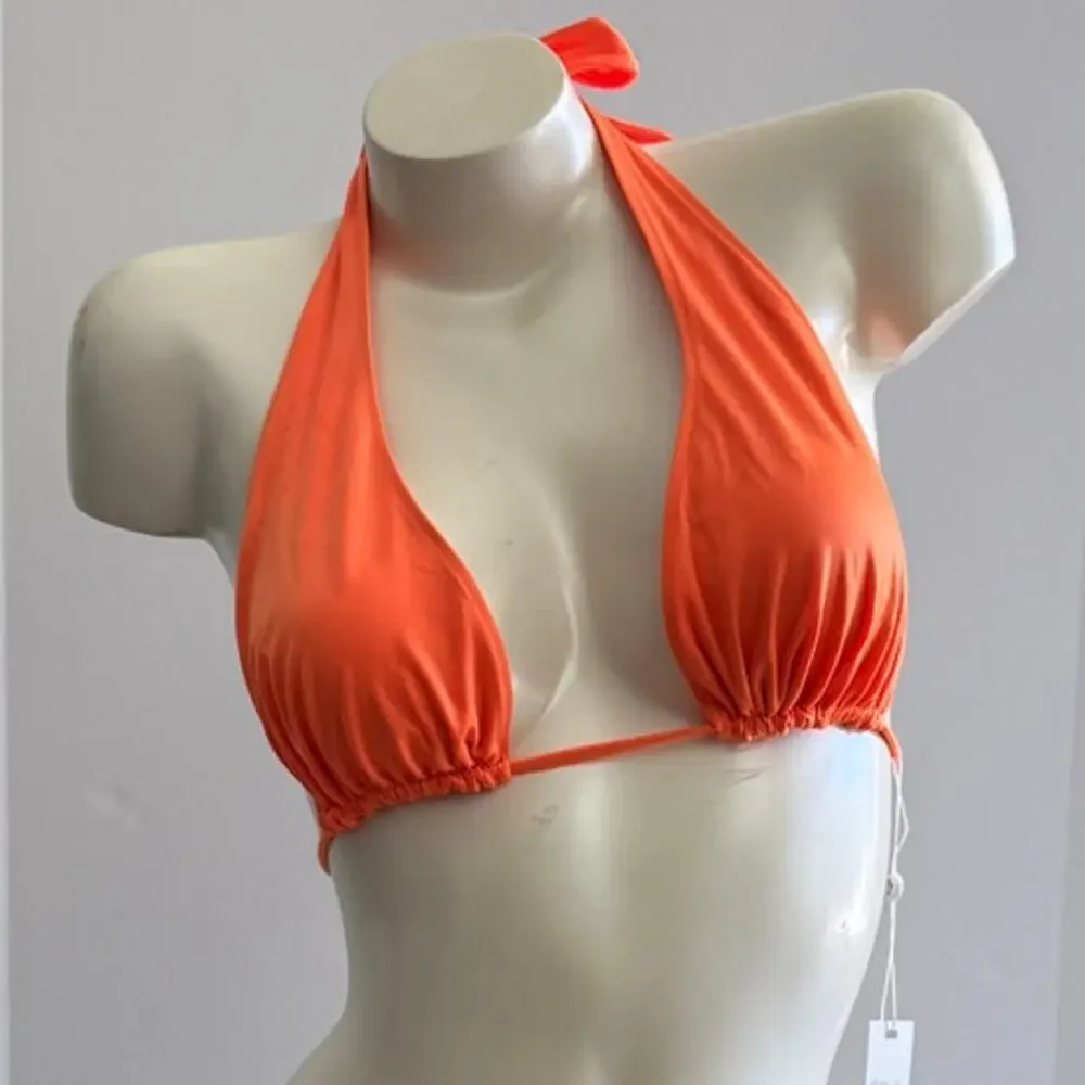 Frankies Bikinis Diana Shine Halter Bikini Top - Cuties Orange - XL